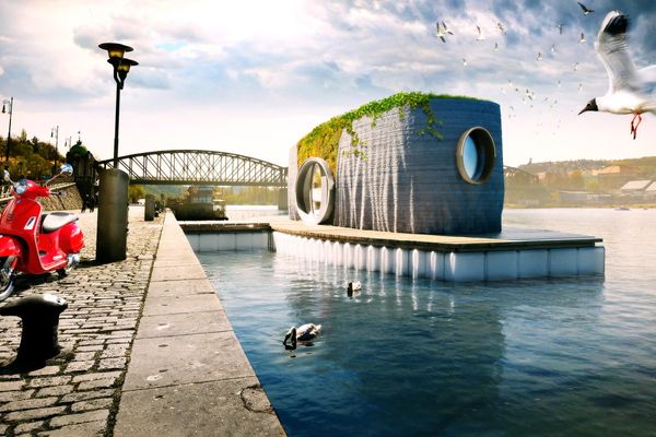 The first 3D-printed house of the Czech Republic designed for the water