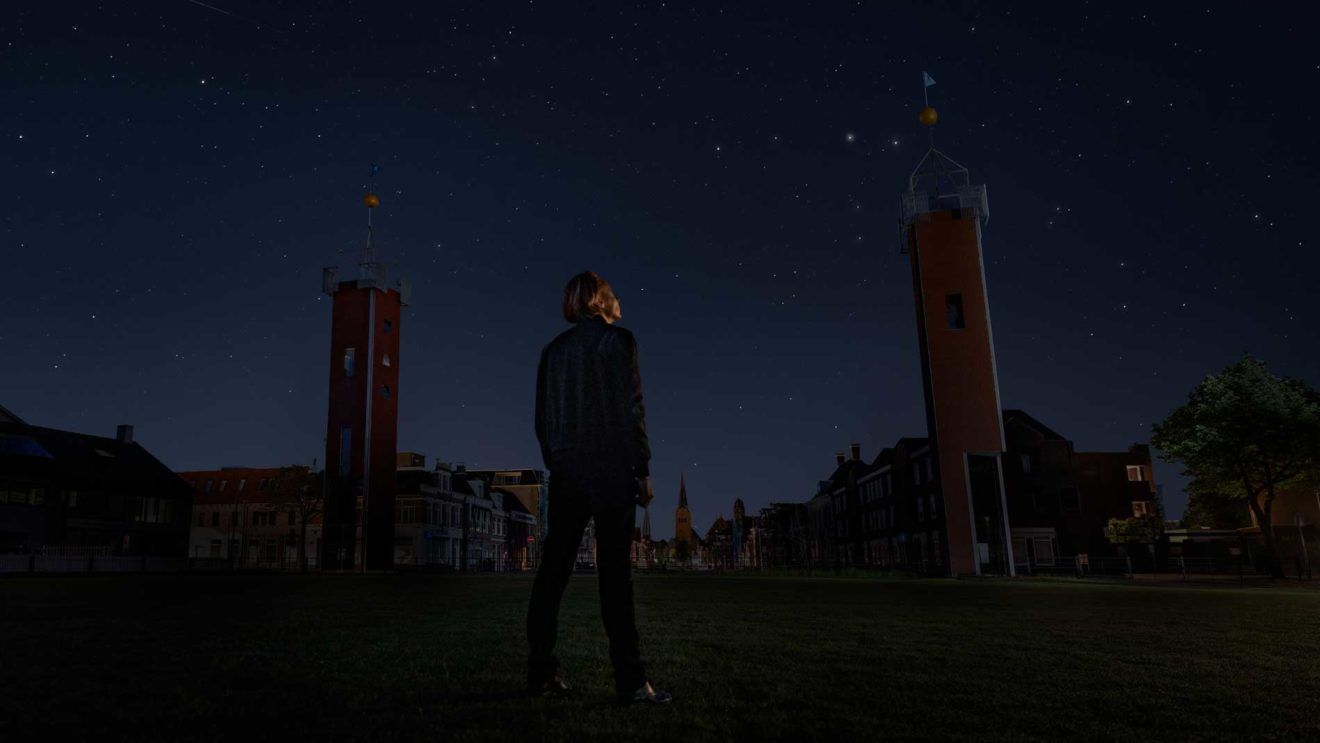 A Dutch city's lights were switched off to reveal a starry sky as a heritage