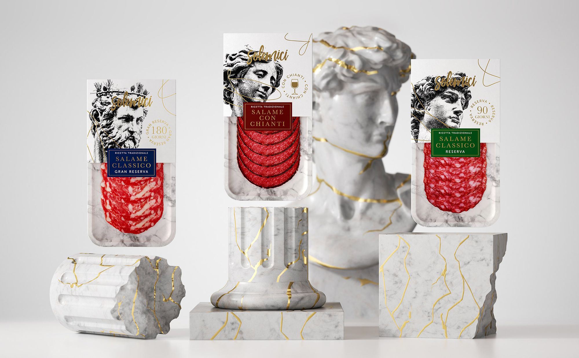 A meat packaging concept with Renaissance masterpieces