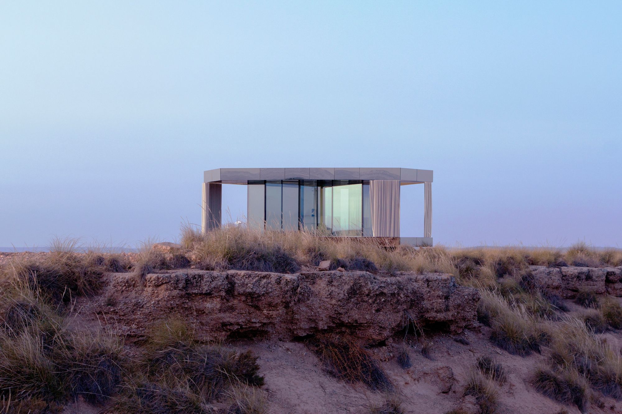 Glass pavilion in the middle of the Spanish Gorafe Desert | OFIS Arhitekti