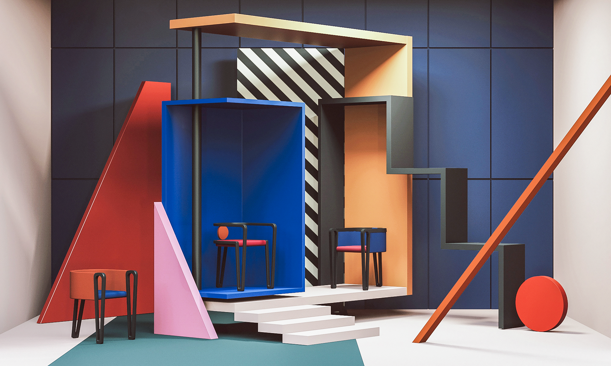Creating with colors—the meeting of Bauhaus, suprematism and contemporary design