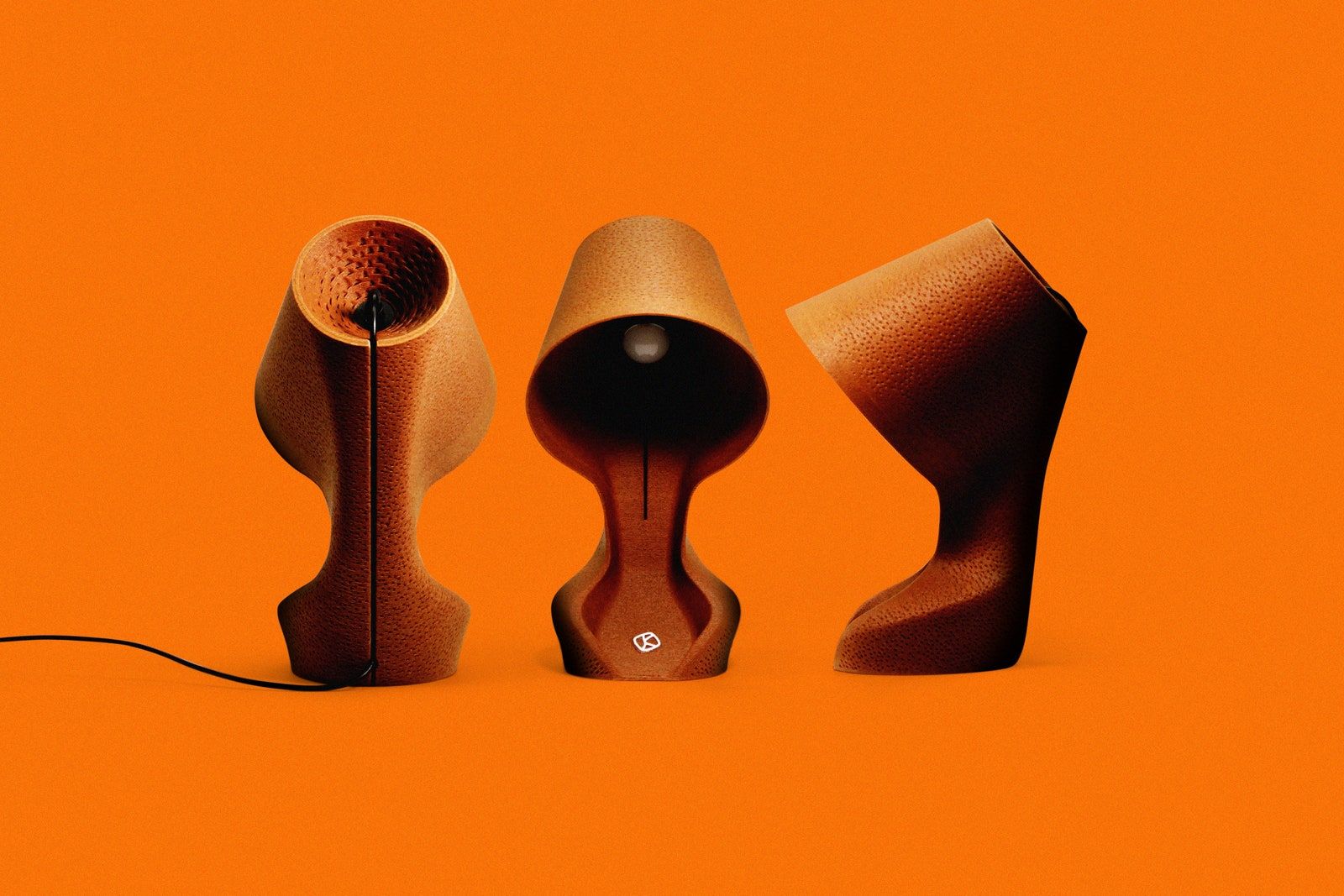 The world's first lamp printed from orange peels
