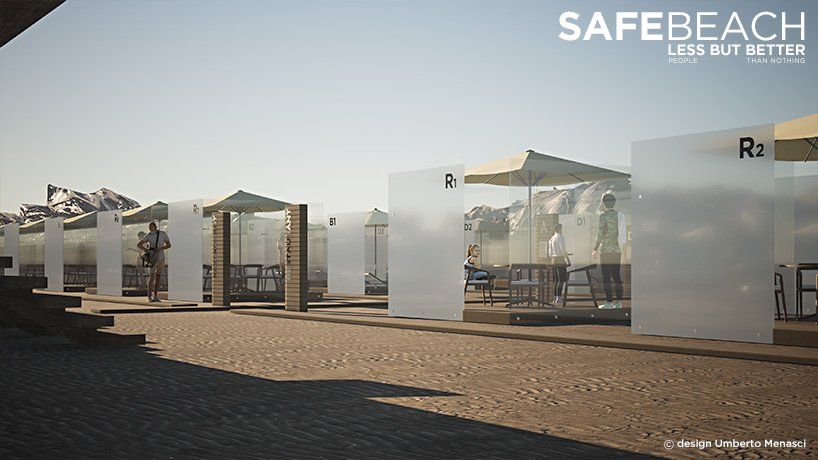 Italian designer proposes plexiglass boxes on the beach