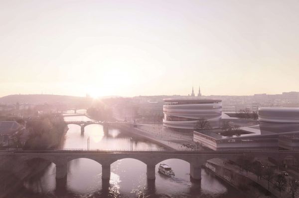 Philharmonic center envisioned as “urban ribbon” in Prague