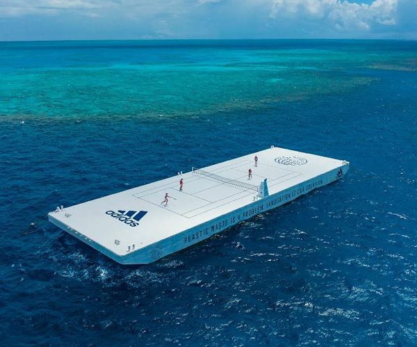 Recycled tennis court at the Great Barrier Reef