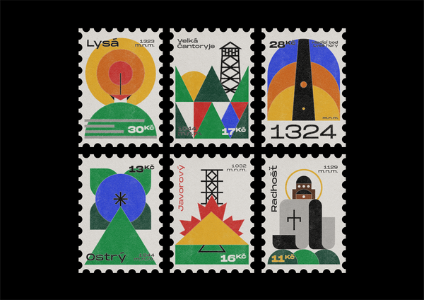 The peaks of the Carpathians from a graphic designer’s point of view | On the Beskids stamps
