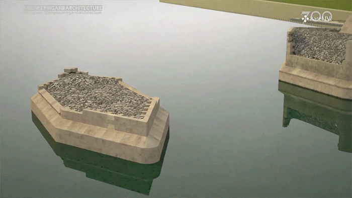 Charles Bridge construction condensed into an animation