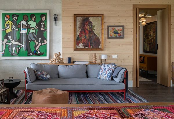 Folk art meets contemporary design in this old Russian dacha