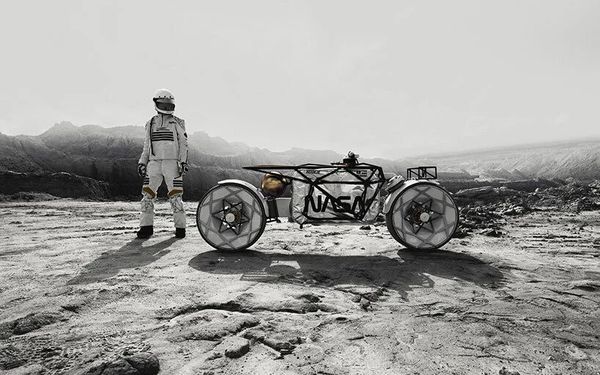 An electric moon-rover motorcycle designed for NASA