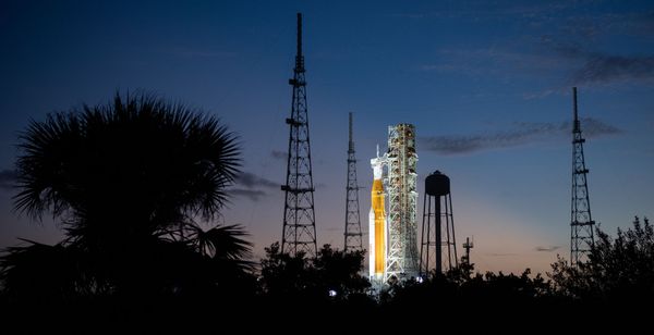 A giant rocket launches NASA’s Moon program