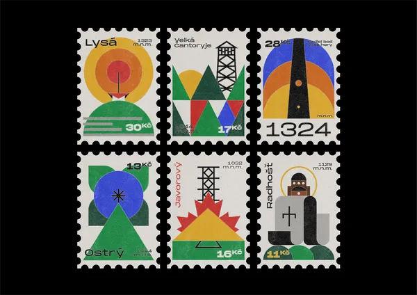 A Kárpátok csúcsai egy grafikus szemszögéből | A Beszkidek bélyegeken