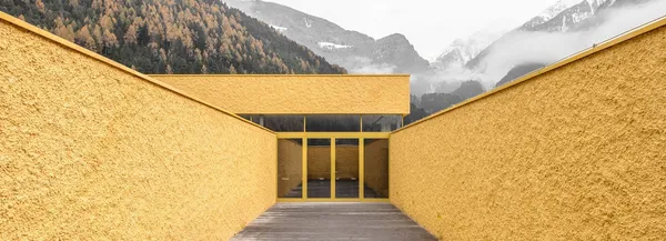 Monochrome fire stations in the Alps