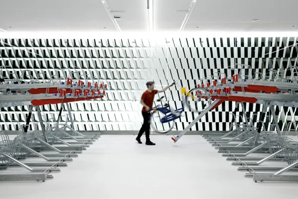 Ultra-modern bicycle parking garage in the Netherlands