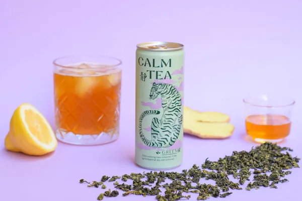 A minute of peace with a can of iced tea—Calm Tea