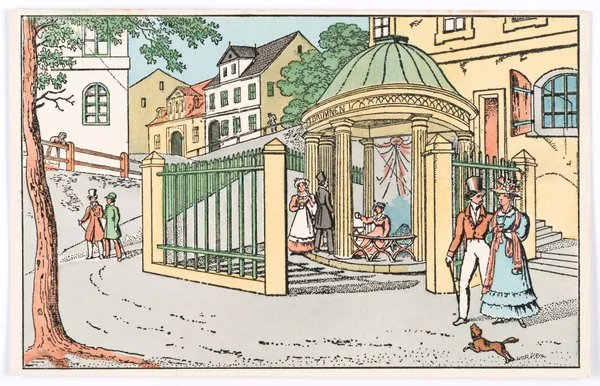 Turn-of-the-century postcards depict the famous Central European spa city